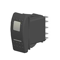 Carling Technologies VLD2UHNB-AAC00-000 Rocker Switches 2-pole, (ON) - OFF - (ON), 20A 12VDC not HP rated, Illuminated, Sealed Contura II Rocker Black Switch with White Lens and .250 Tab (Q.C.), 10 Terminal baseUL 1054 Recognized