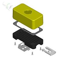 EAO 74-10003.1 Emergency Stop Smart Box Housing yellow (with switch and connector cut out)
