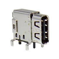 Rego Electronics 840U3CR-24A5L1CU5T41 USB Type C TYPE C Gen 2, Upright mounted, SMD Gold flash 24 Pins